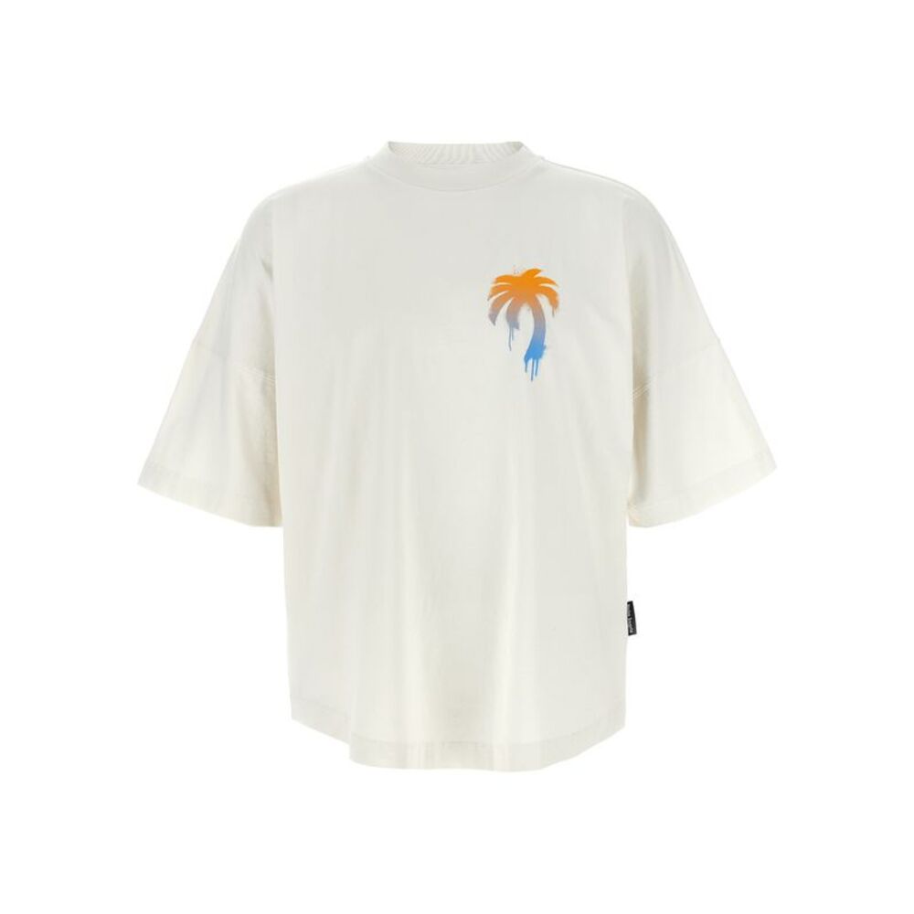 Palm Angels White Cotton Men's T-Shirt